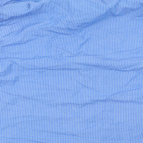 Moss Mens Blue Striped   Button-Up Size 18