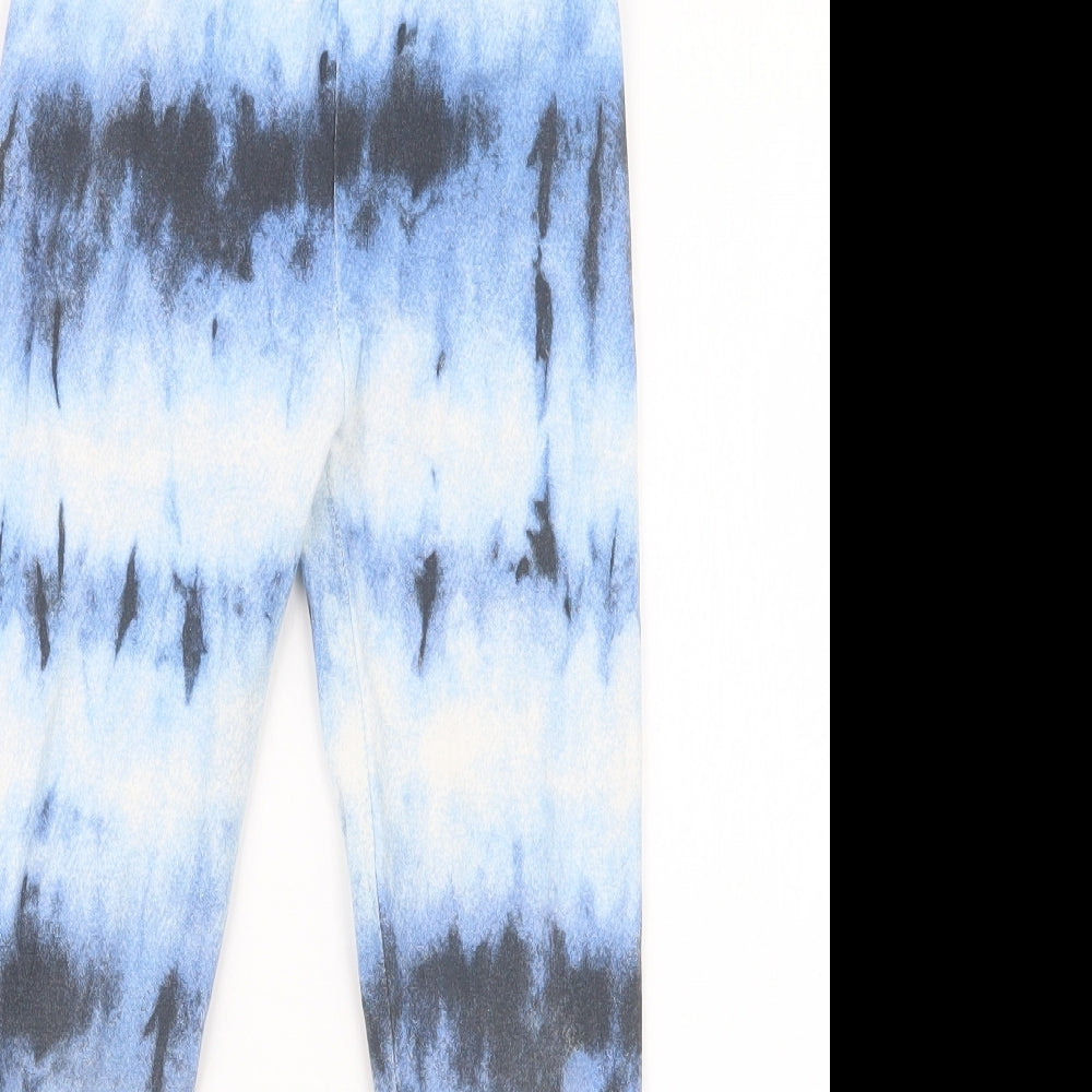 TU Girls Blue Geometric  Carrot Trousers Size 7 Years