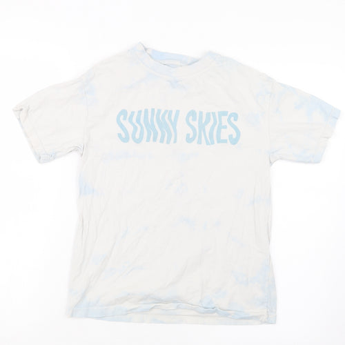 NEXT Girls Blue Geometric  Basic T-Shirt Size 8 Years
