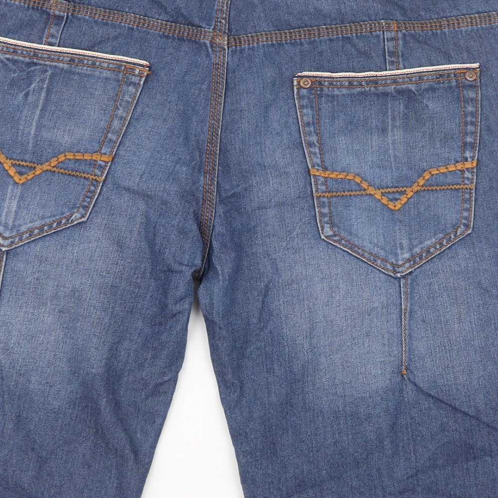 Tokyo Laundry Mens Blue  Denim Cargo Shorts Size 36 in