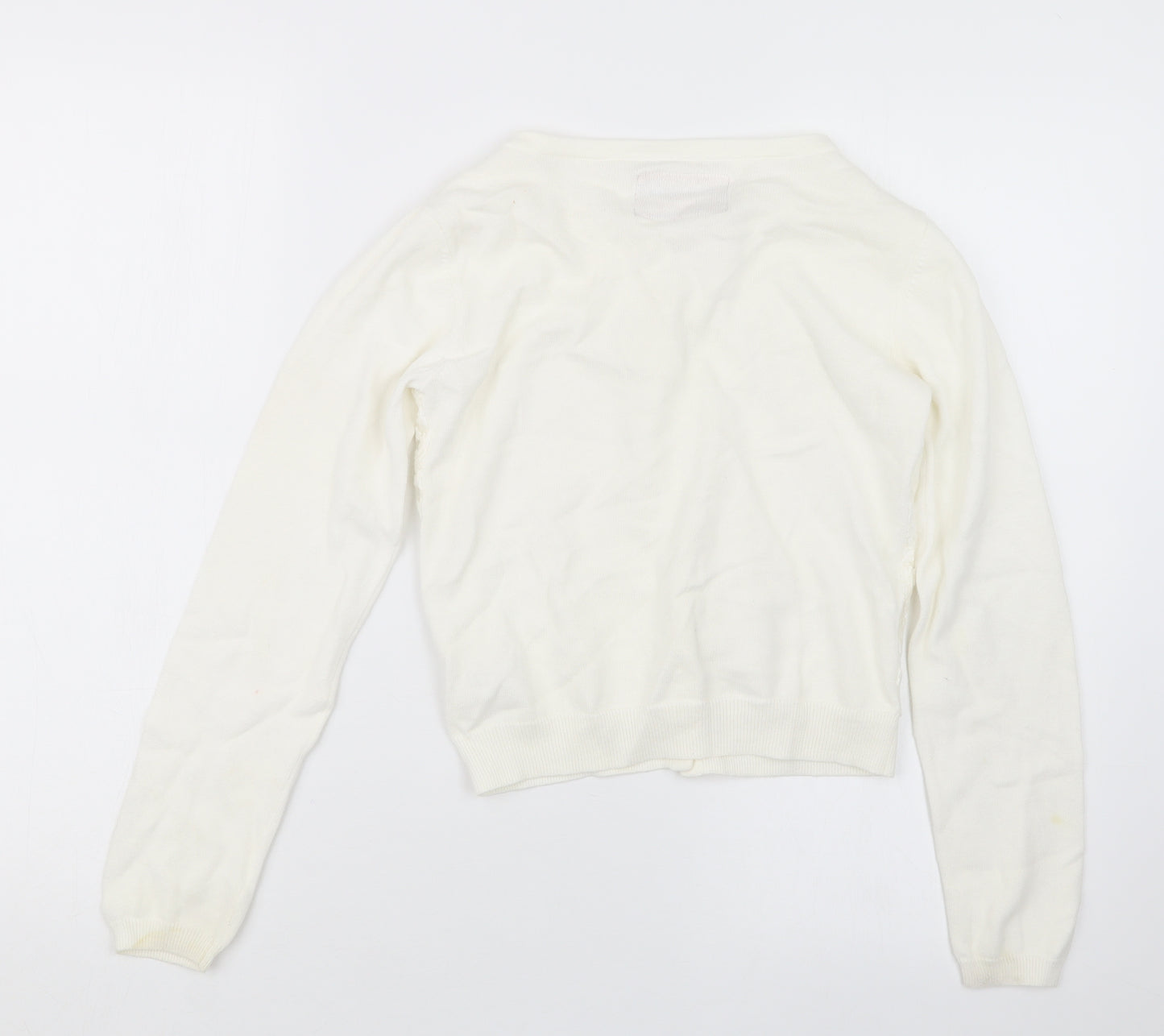 TU Girls White  Knit Cardigan Jumper Size 11 Years
