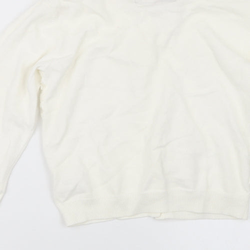 TU Girls White  Knit Cardigan Jumper Size 11 Years