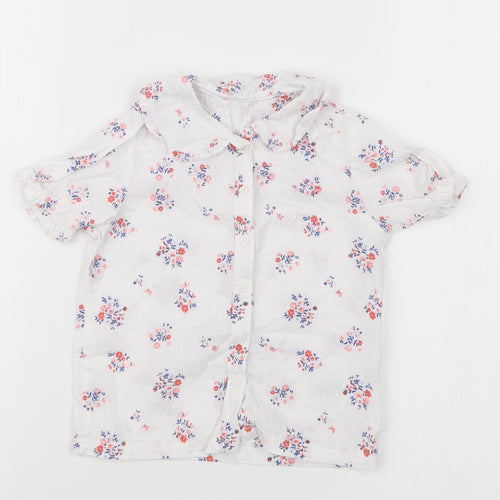 Nutmeg Girls White Floral  Basic Button-Up Size 18-24 Months
