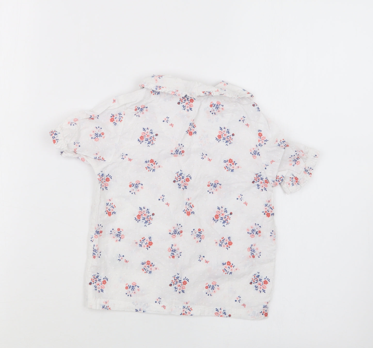 Nutmeg Girls White Floral  Basic Button-Up Size 18-24 Months
