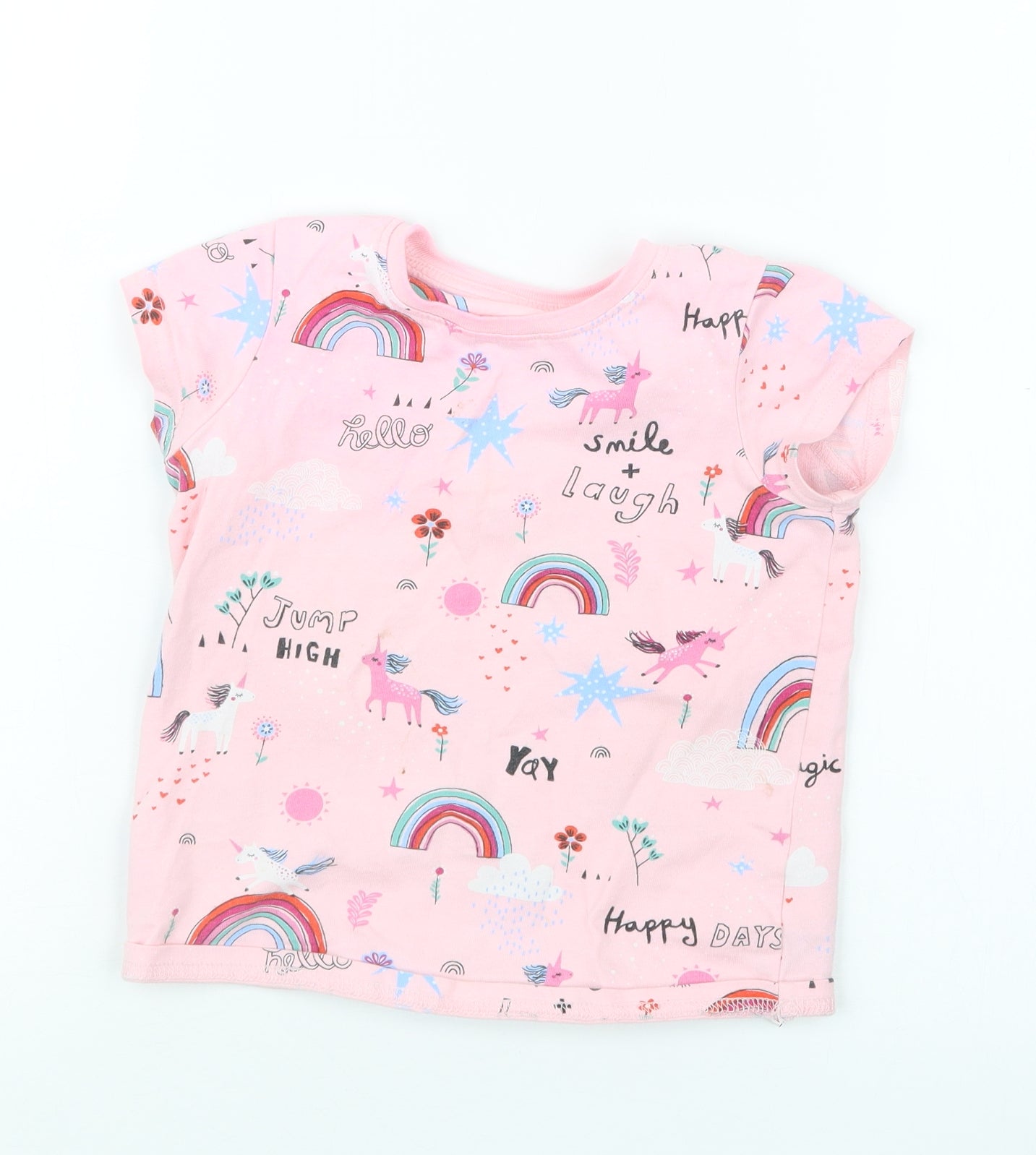 NEXT Girls Pink Geometric  Top Pyjama Top Size 2-3 Years