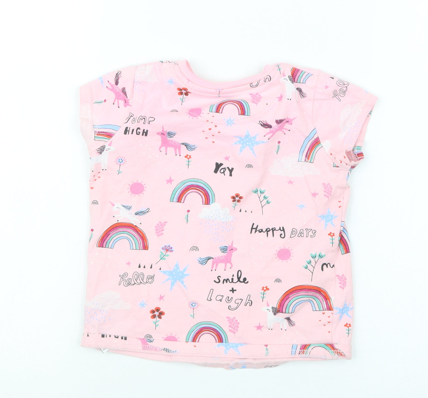 NEXT Girls Pink Geometric  Top Pyjama Top Size 2-3 Years