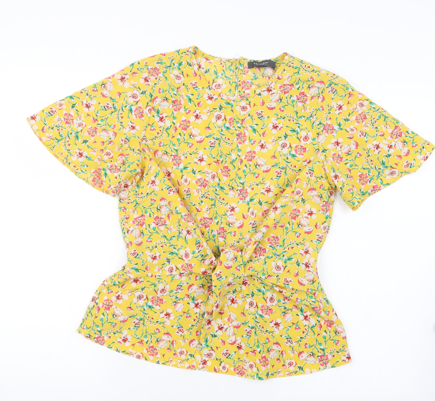 Primark Womens Yellow Floral  Basic Blouse Size 10