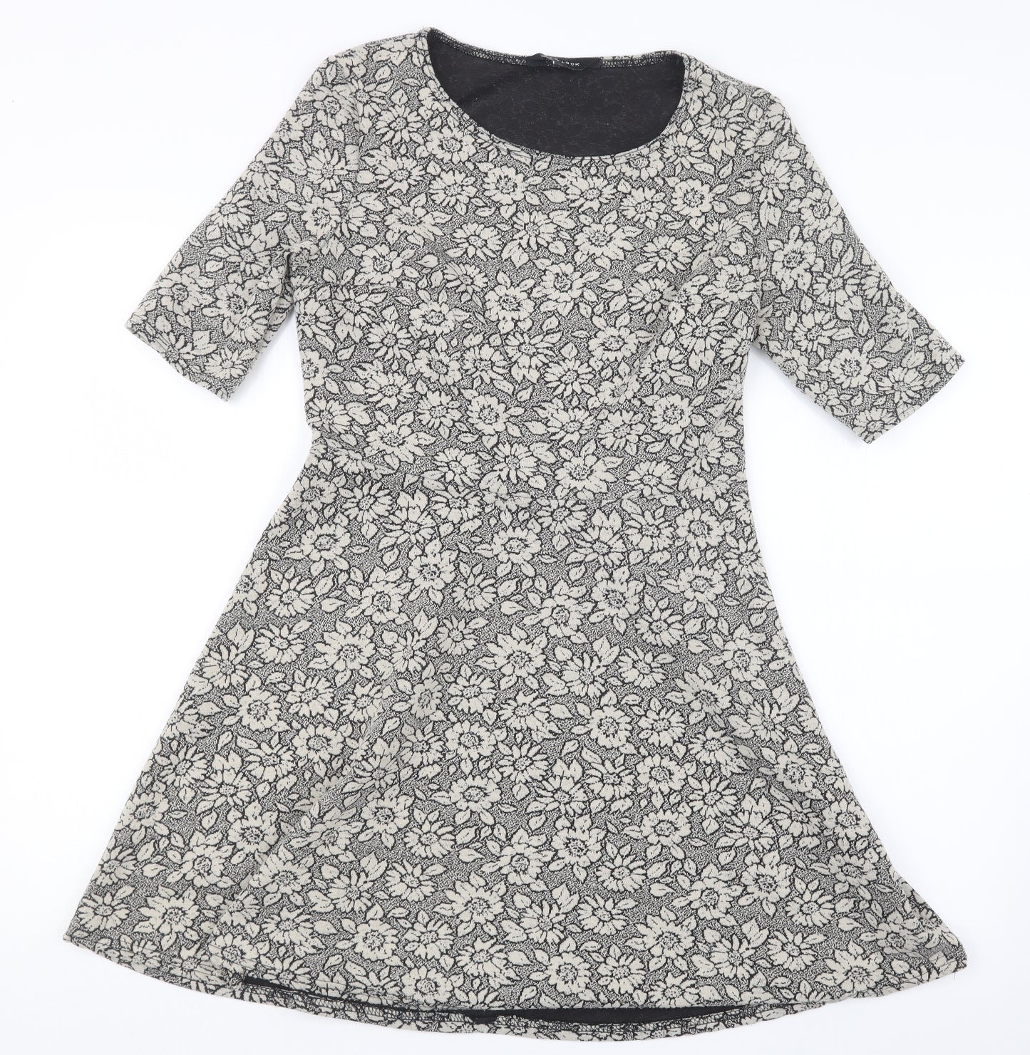 New Look Womens Black Geometric  A-Line  Size 12