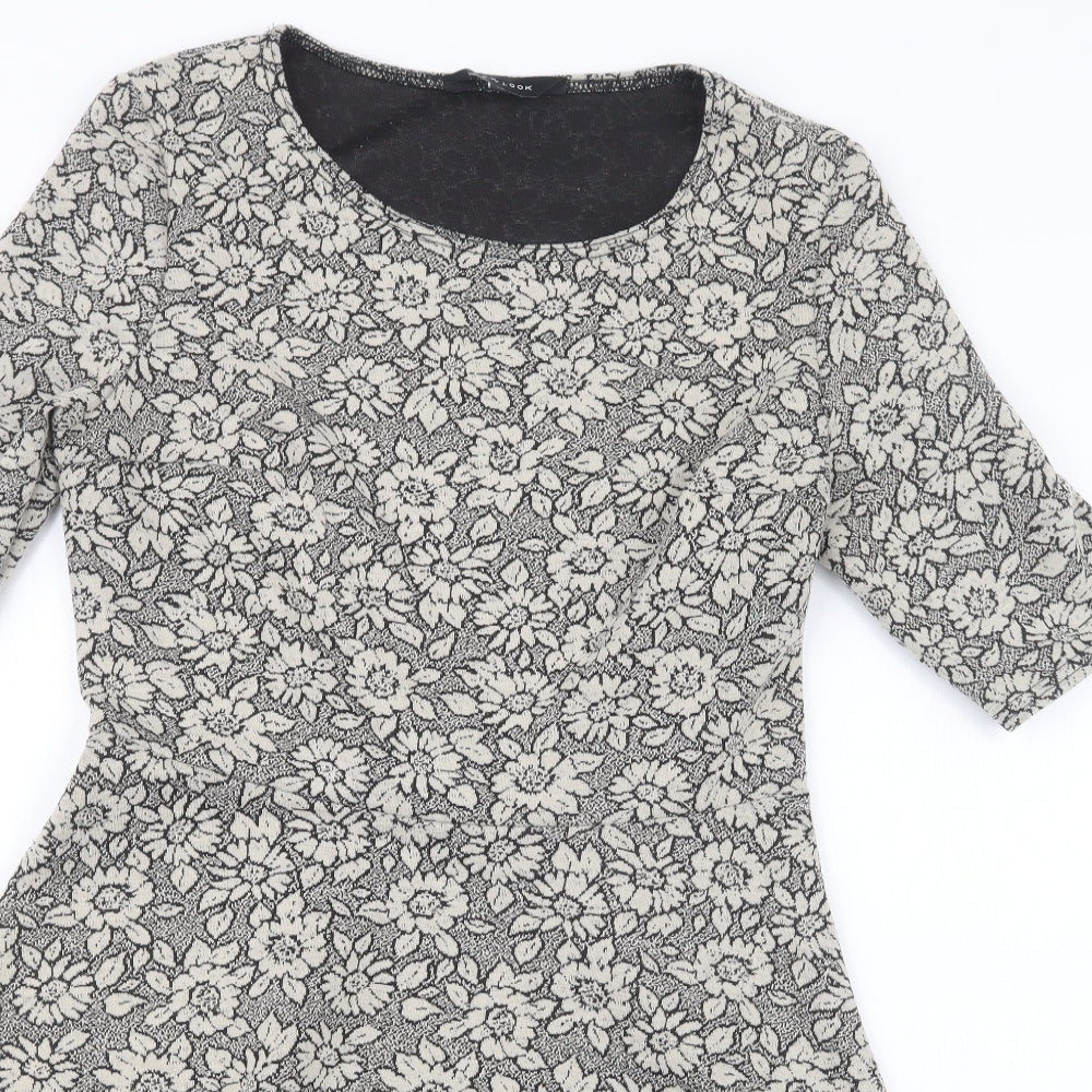 New Look Womens Black Geometric  A-Line  Size 12