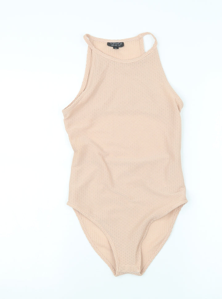 Topshop Womens Beige Bodysuit One-Piece Size 6