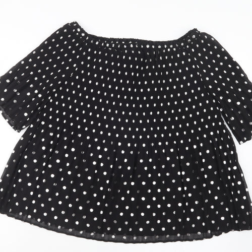 NEXT Womens Black Polka Dot  Basic Blouse Size 12