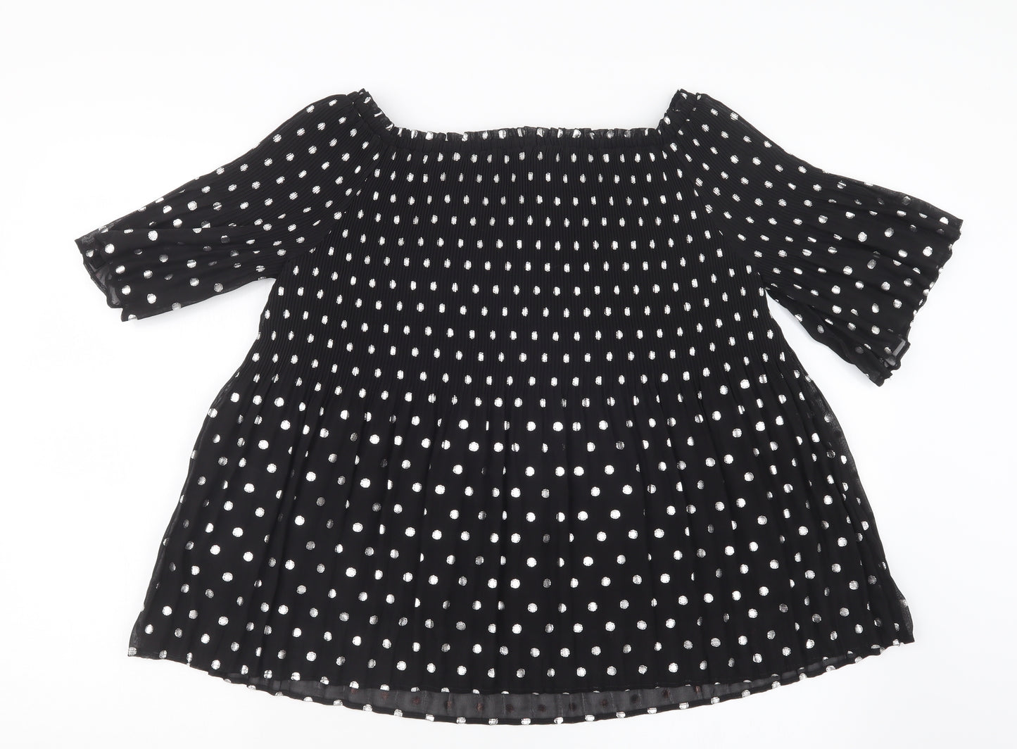 NEXT Womens Black Polka Dot  Basic Blouse Size 12