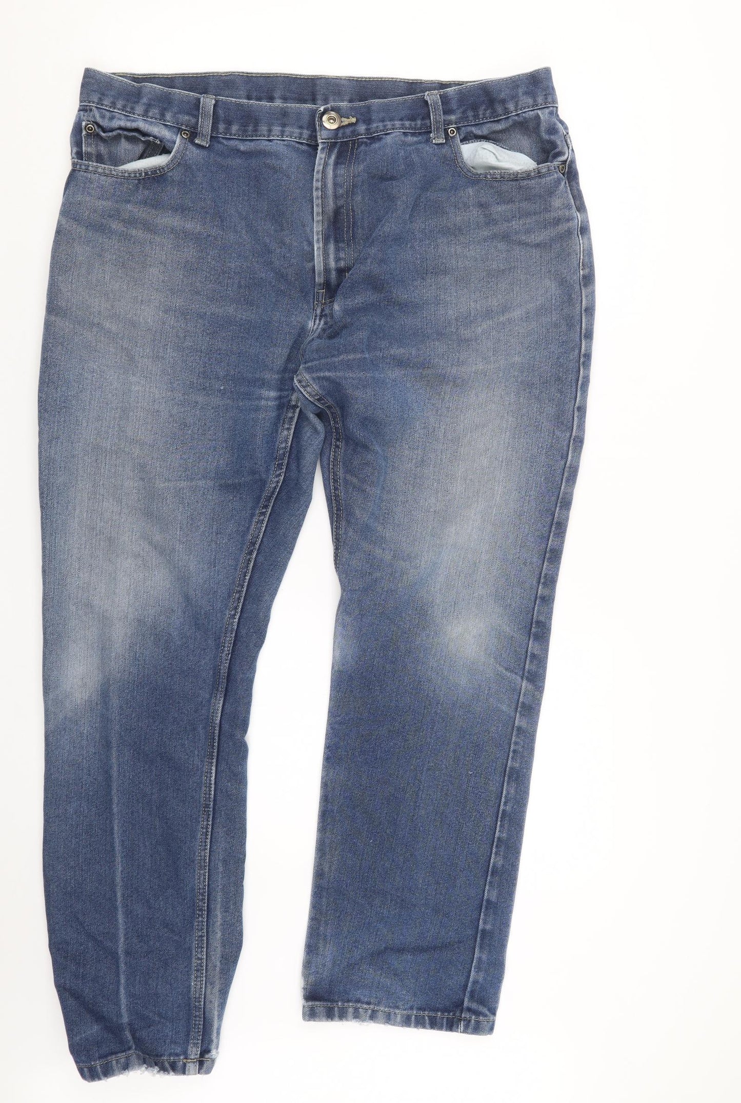Denim Co. Mens Blue  Denim Straight Jeans Size 38 in L29 in
