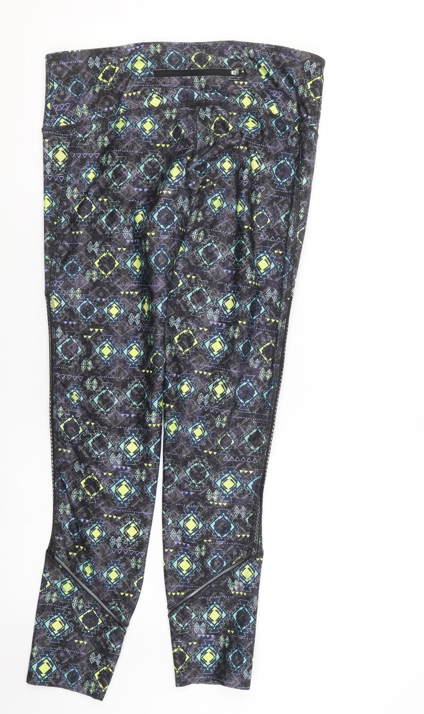 NEXT Womens Black Geometric  Capri Leggings Size 14 L27 in