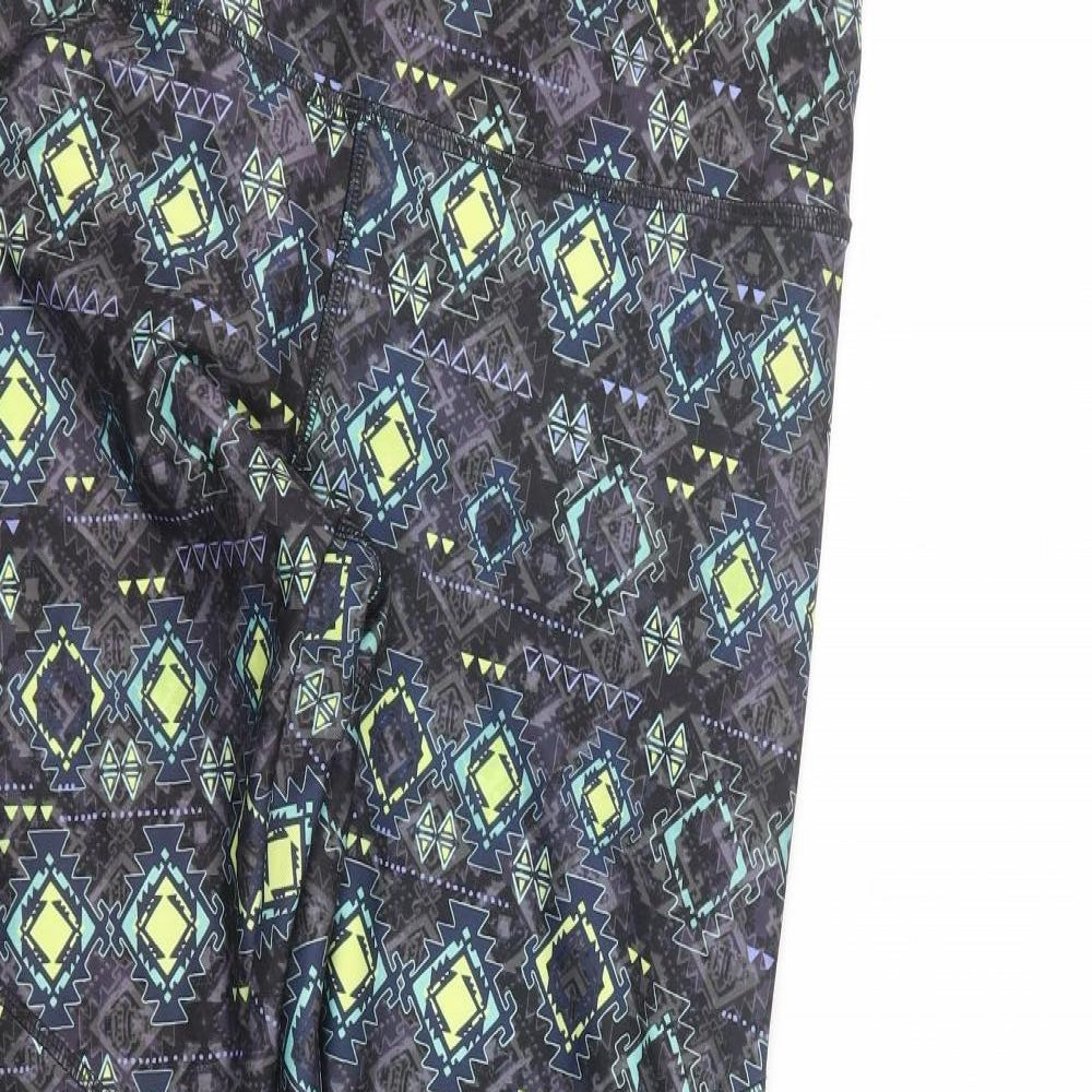NEXT Womens Black Geometric  Capri Leggings Size 14 L27 in