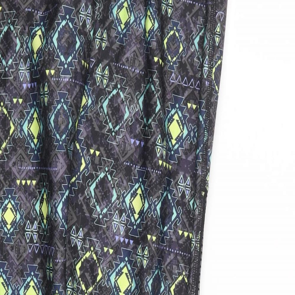 NEXT Womens Black Geometric  Capri Leggings Size 14 L27 in