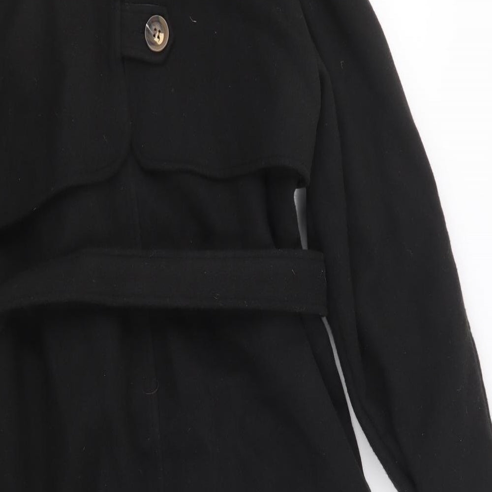 Boohoo Womens Black   Pea Coat Coat Size 8