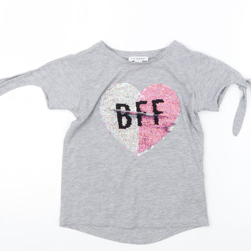 Primark Girls Grey   Basic T-Shirt Size 7-8 Years