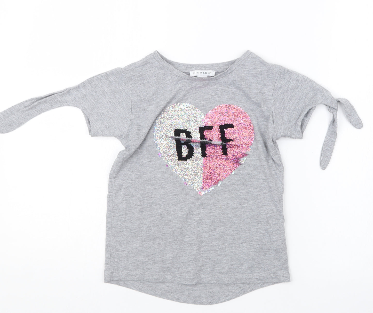 Primark Girls Grey   Basic T-Shirt Size 7-8 Years