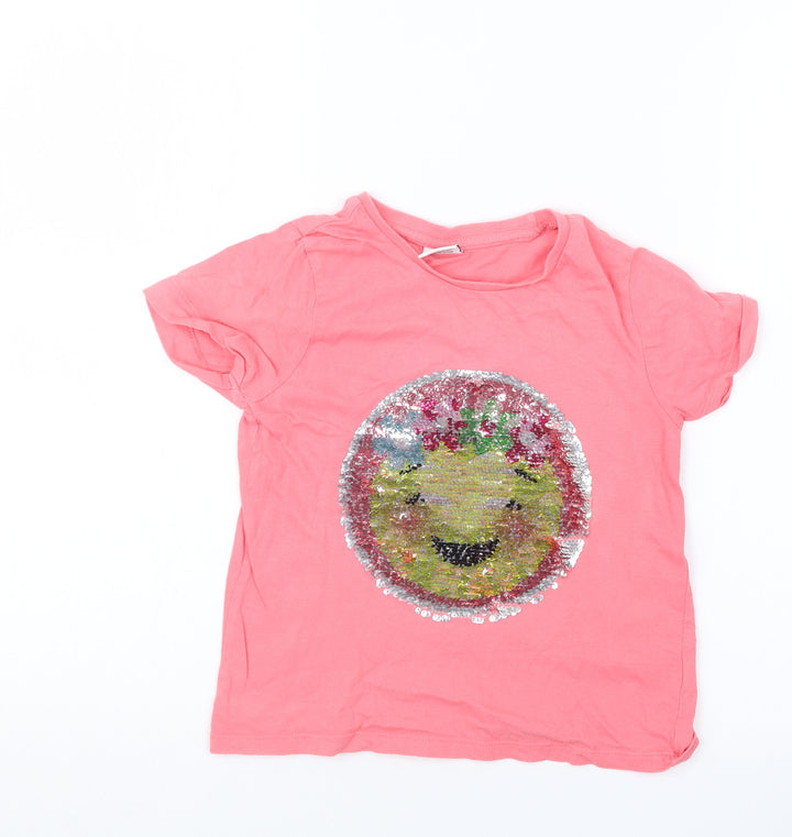 Matalan Girls Pink   Basic T-Shirt Size 7 Years