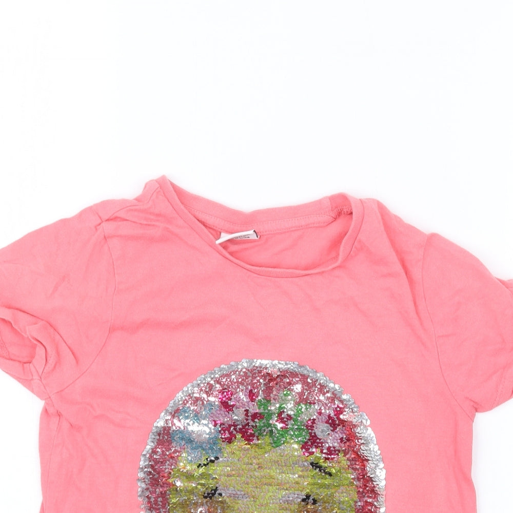 Matalan Girls Pink   Basic T-Shirt Size 7 Years