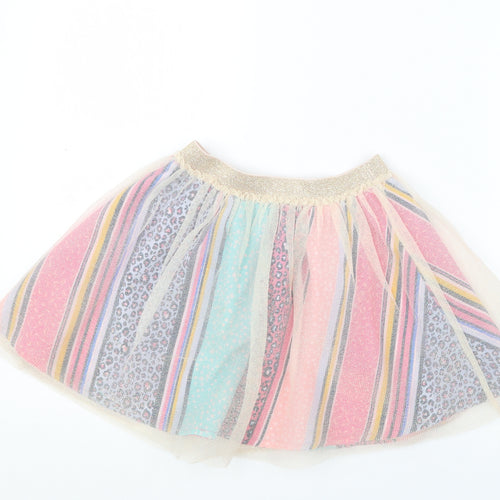 Monsoon Girls Gold Geometric  A-Line Skirt Size 5-6 Years