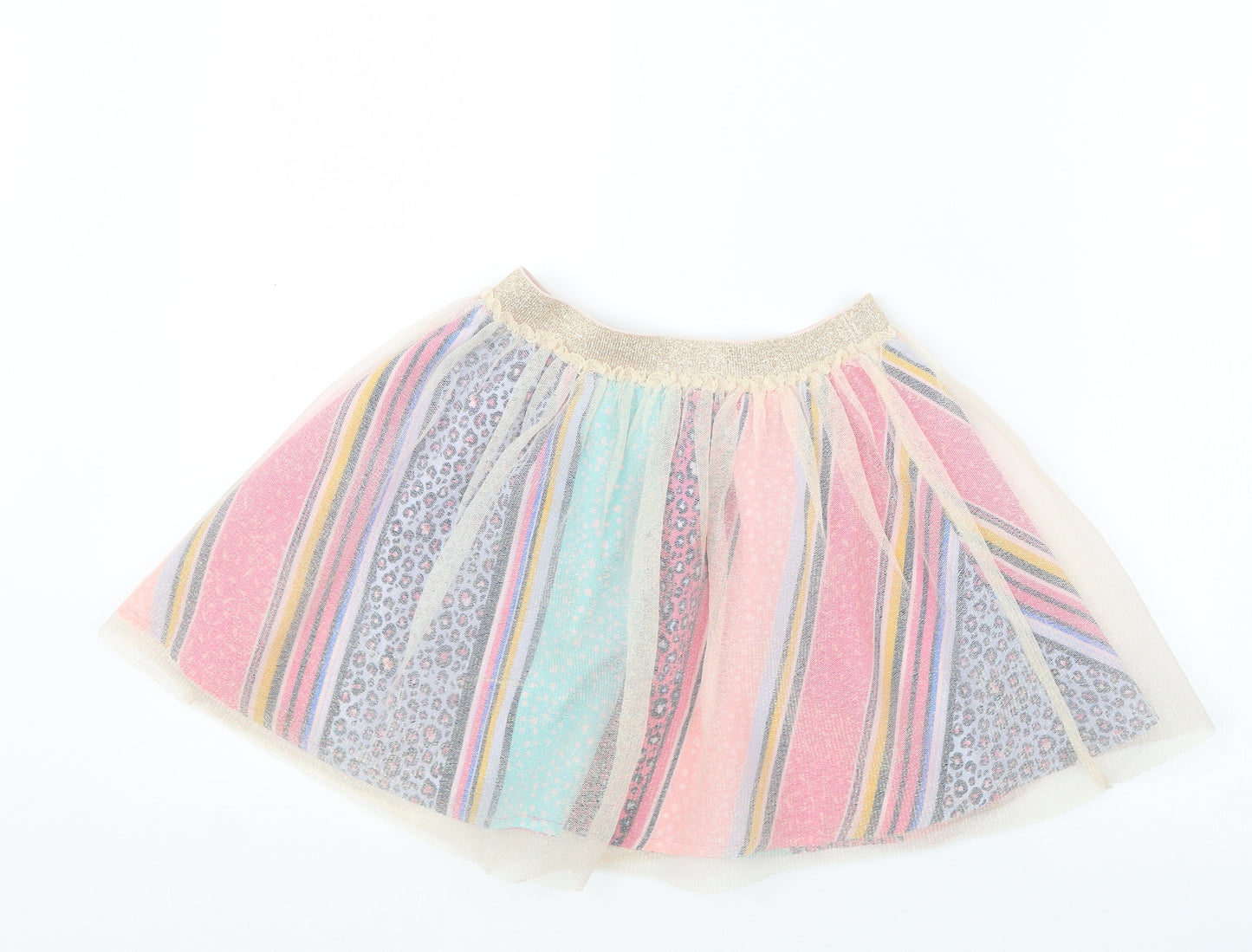 Monsoon Girls Gold Geometric  A-Line Skirt Size 5-6 Years