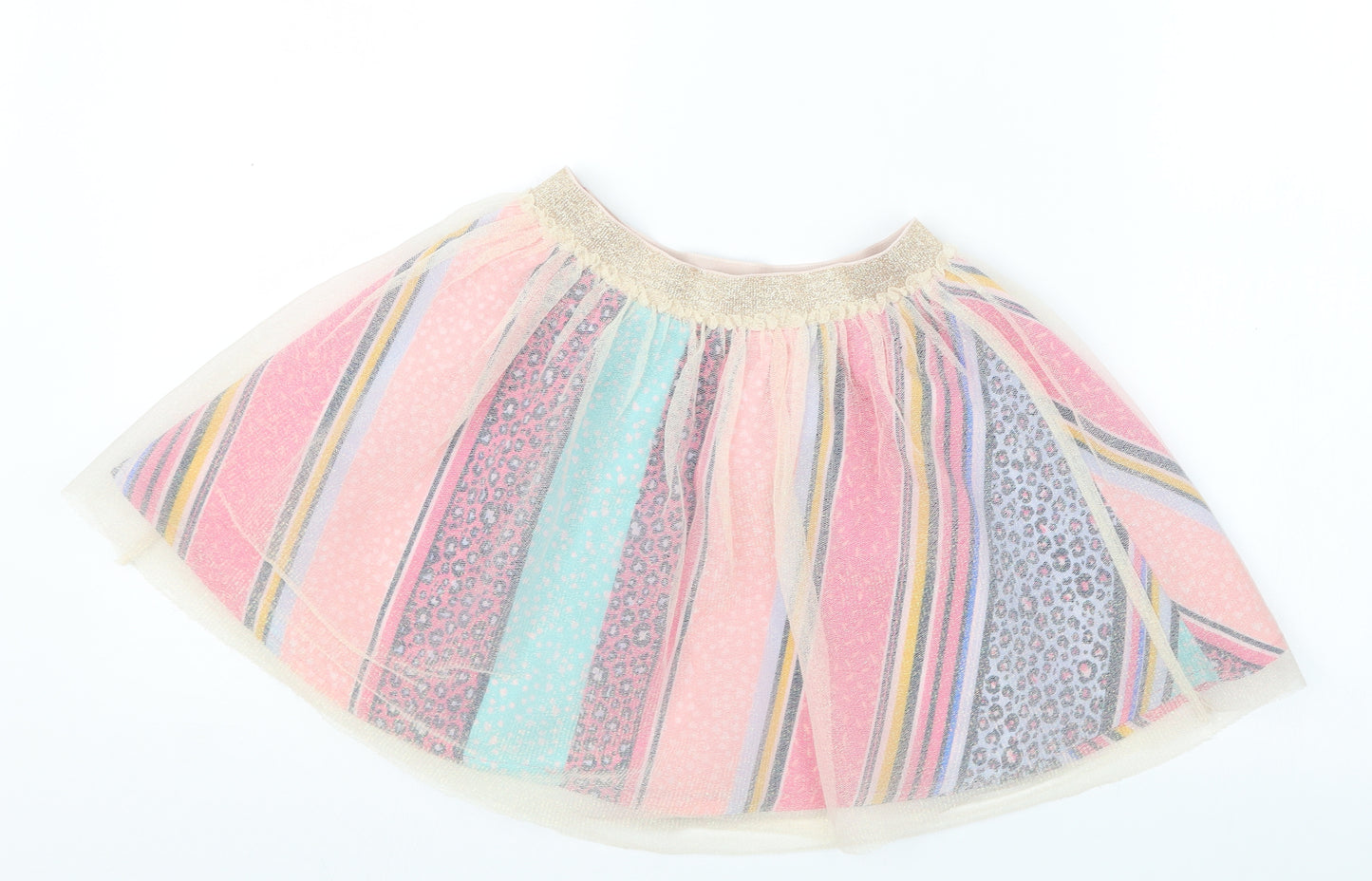 Monsoon Girls Gold Geometric  A-Line Skirt Size 5-6 Years