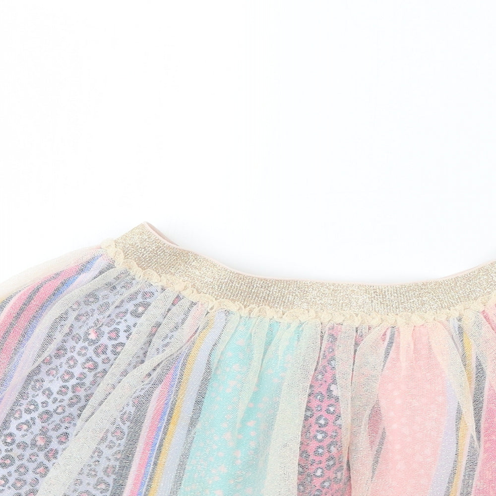 Monsoon Girls Gold Geometric  A-Line Skirt Size 5-6 Years