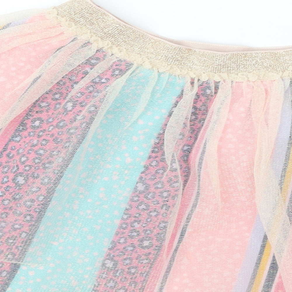 Monsoon Girls Gold Geometric  A-Line Skirt Size 5-6 Years