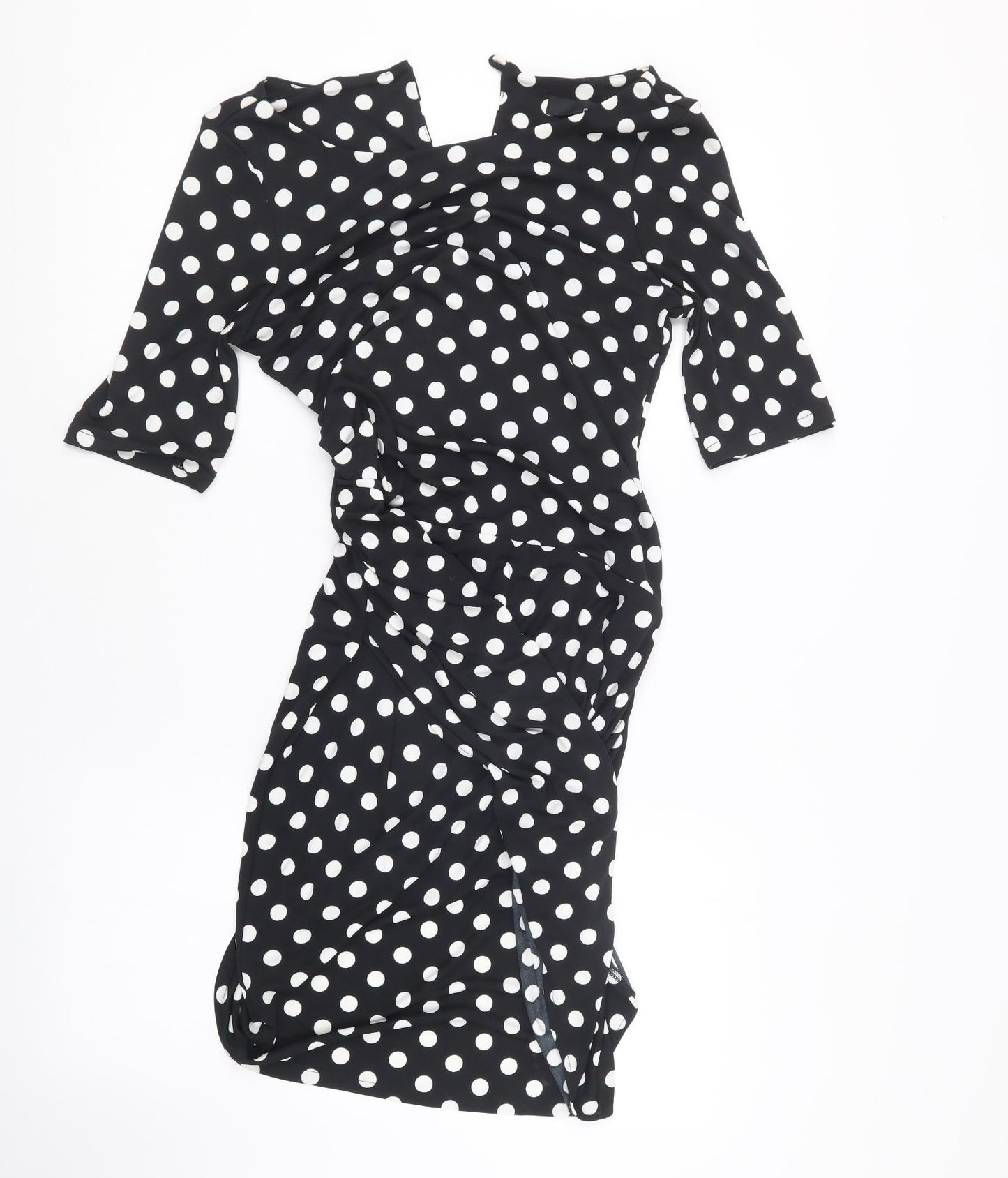 NEXT Womens Black Polka Dot  Shirt Dress  Size 12