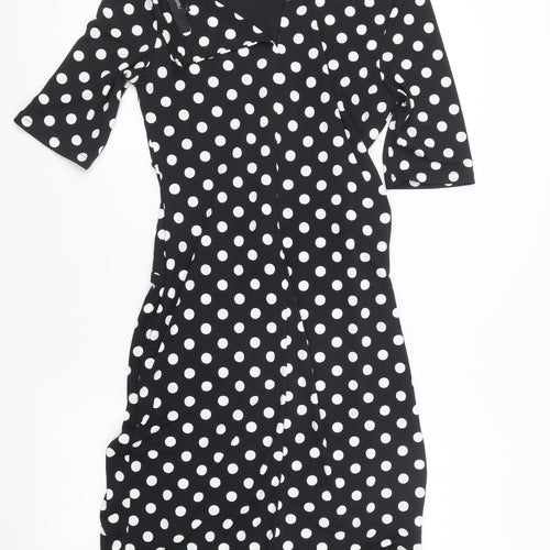 NEXT Womens Black Polka Dot  Shirt Dress  Size 12