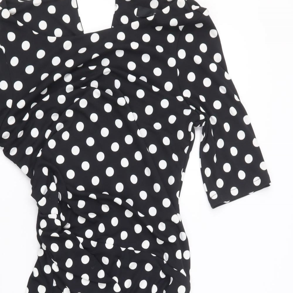 NEXT Womens Black Polka Dot  Shirt Dress  Size 12