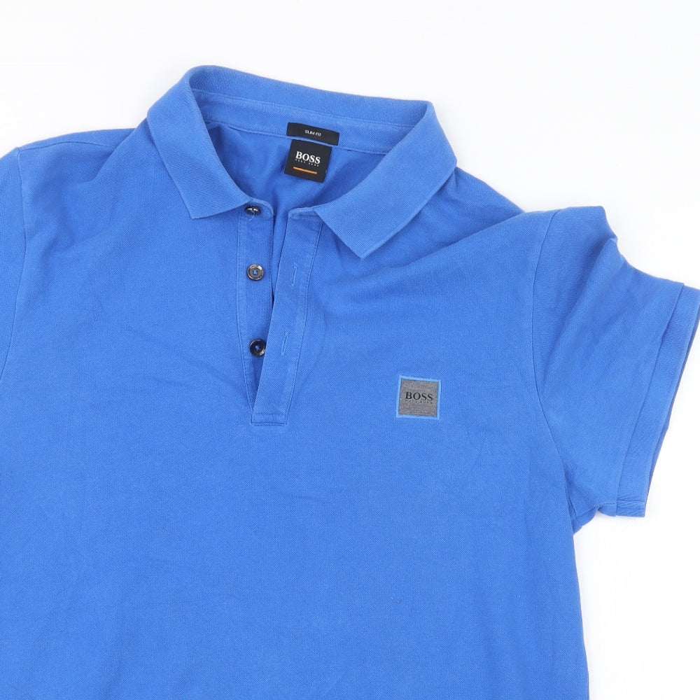 HUGO BOSS Mens Blue    Polo Size XL