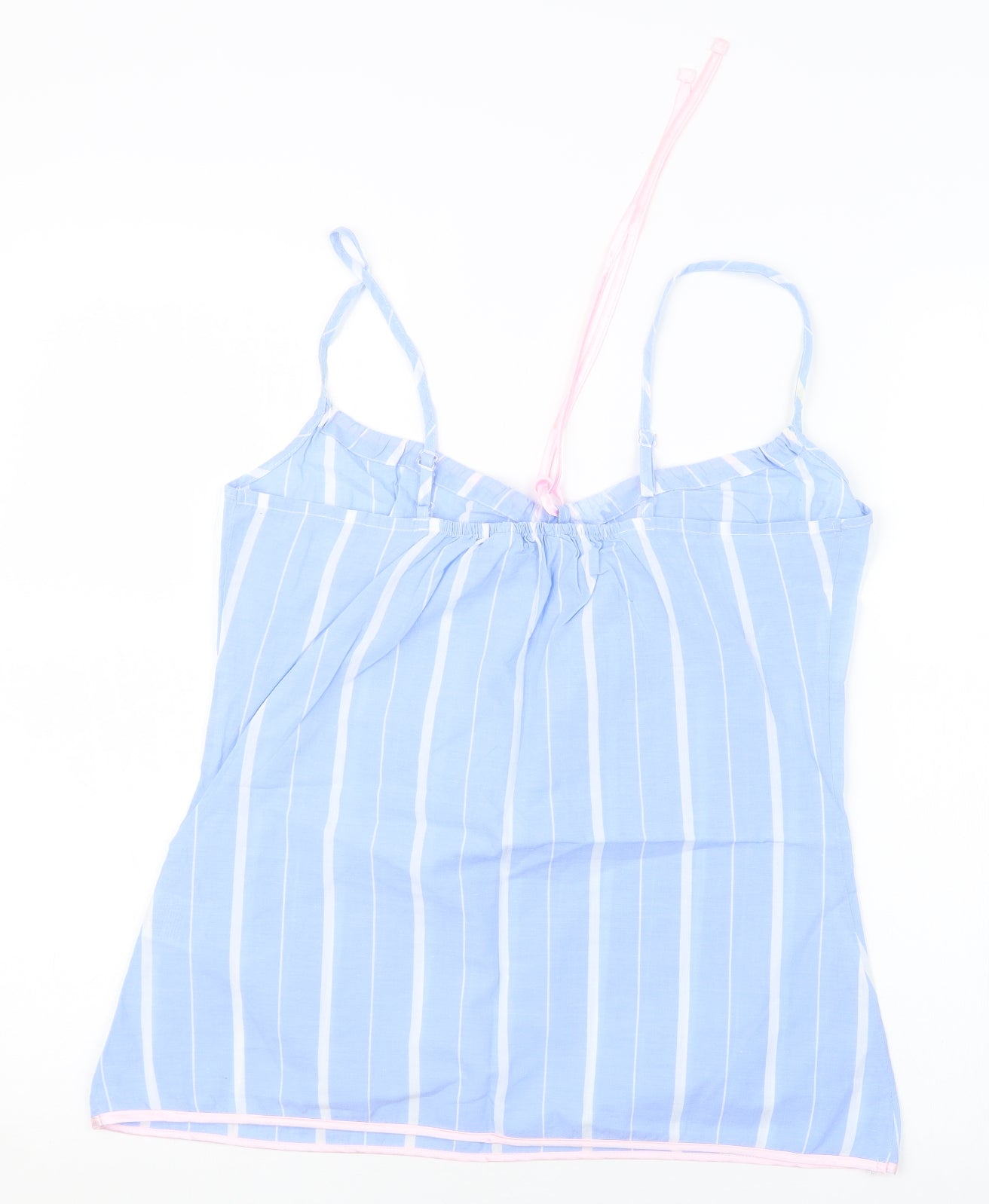 Cotton Real Womens Blue Striped  Top Pyjama Set Size M