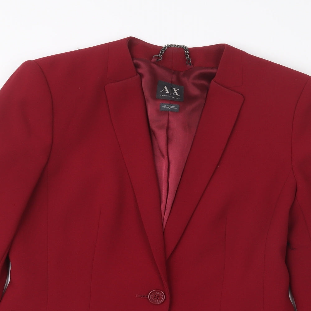 Armani Exchange Womens Red   Jacket Blazer Size 6