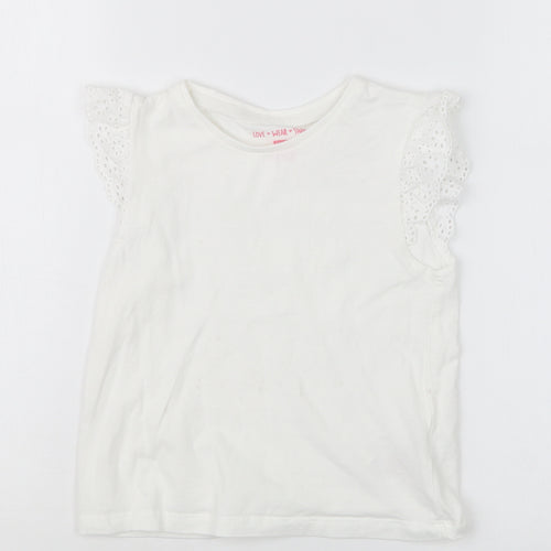 F&F Girls White   Basic T-Shirt Size 6-7 Years