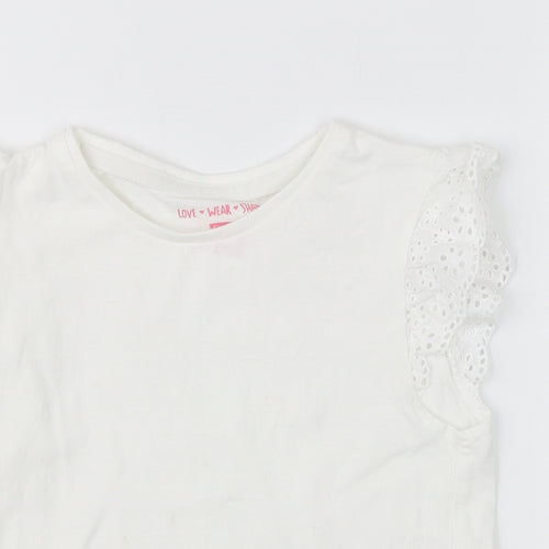 F&F Girls White   Basic T-Shirt Size 6-7 Years