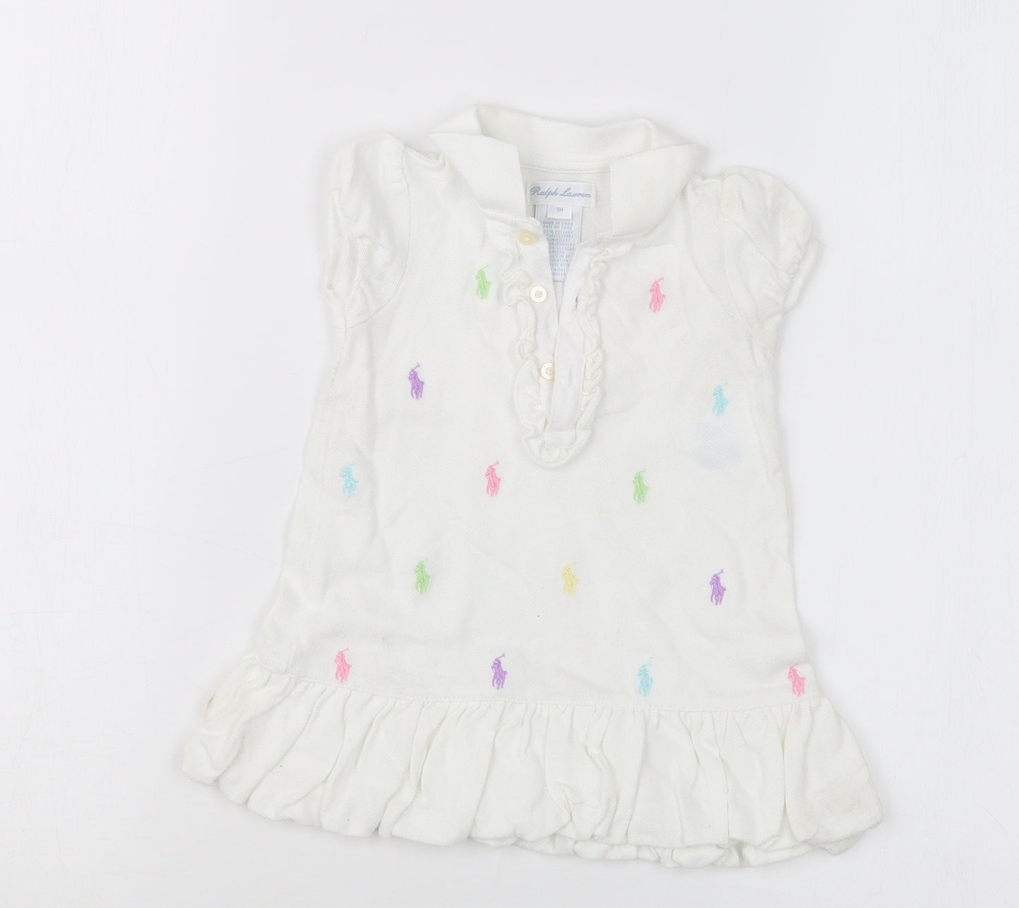 Ralph Lauren Girls White  Knit Pullover Jumper Size 6-9 Months