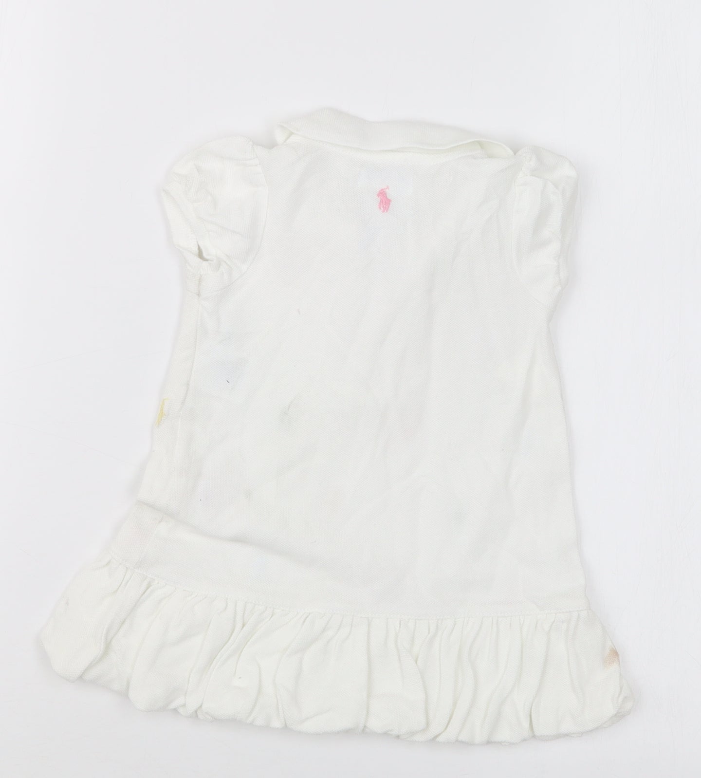 Ralph Lauren Girls White  Knit Pullover Jumper Size 6-9 Months