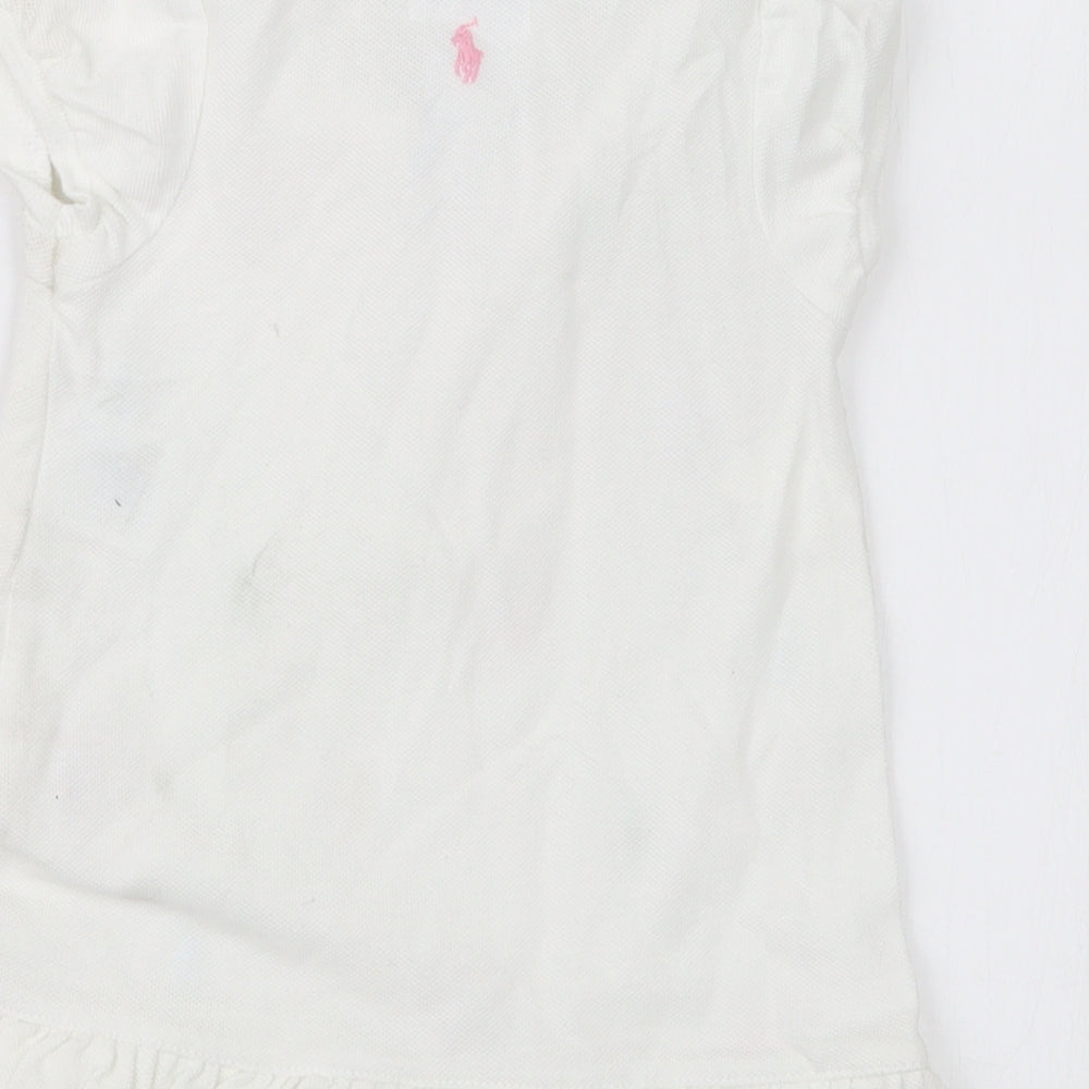 Ralph Lauren Girls White  Knit Pullover Jumper Size 6-9 Months