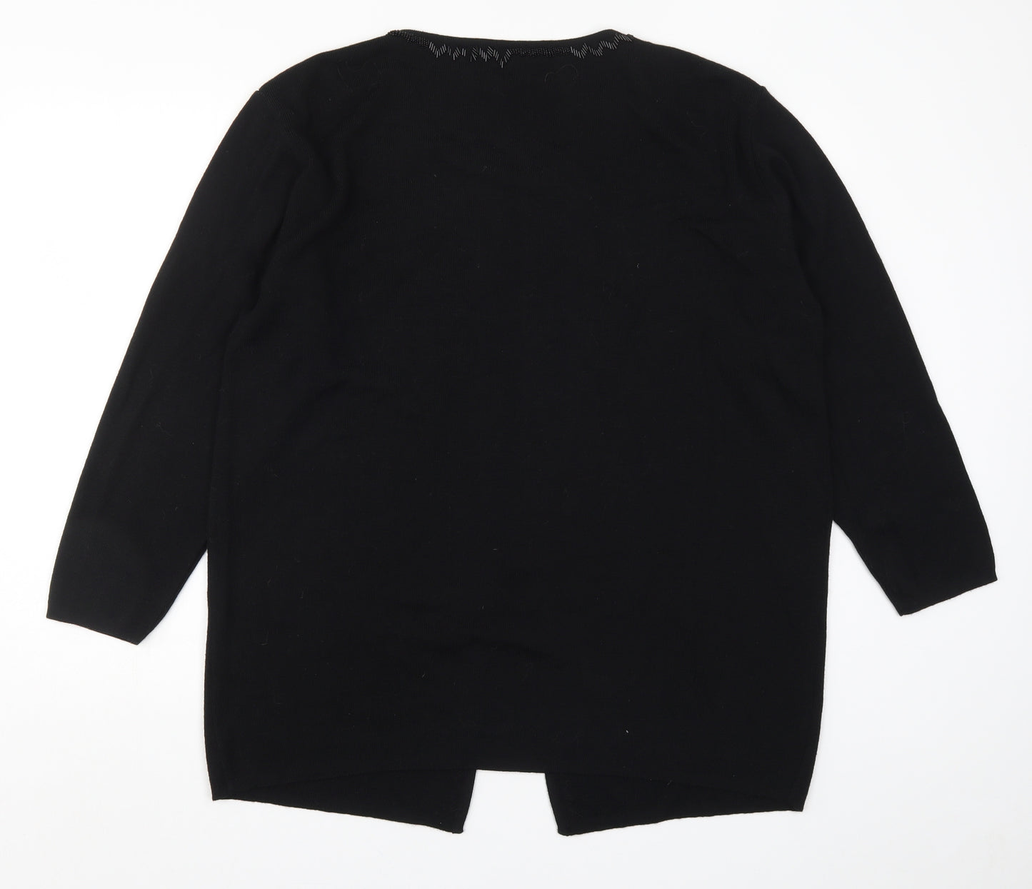 Brown Leader Womens Black  Knit Cardigan Jumper Size L