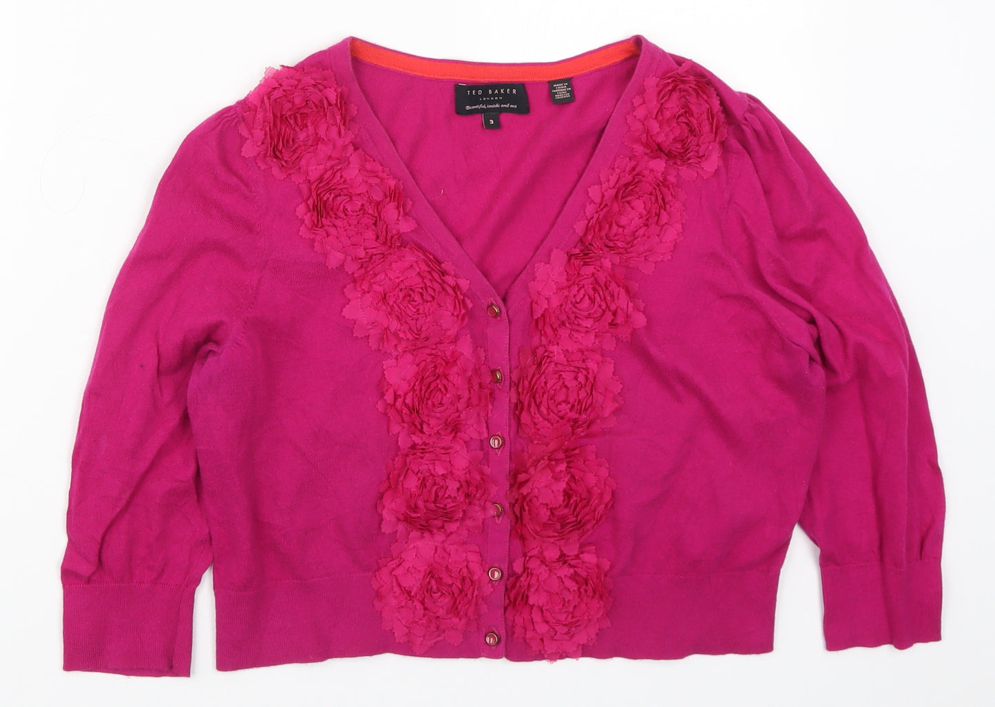 Ted Baker Womens Pink  Knit Cardigan Jumper Size M