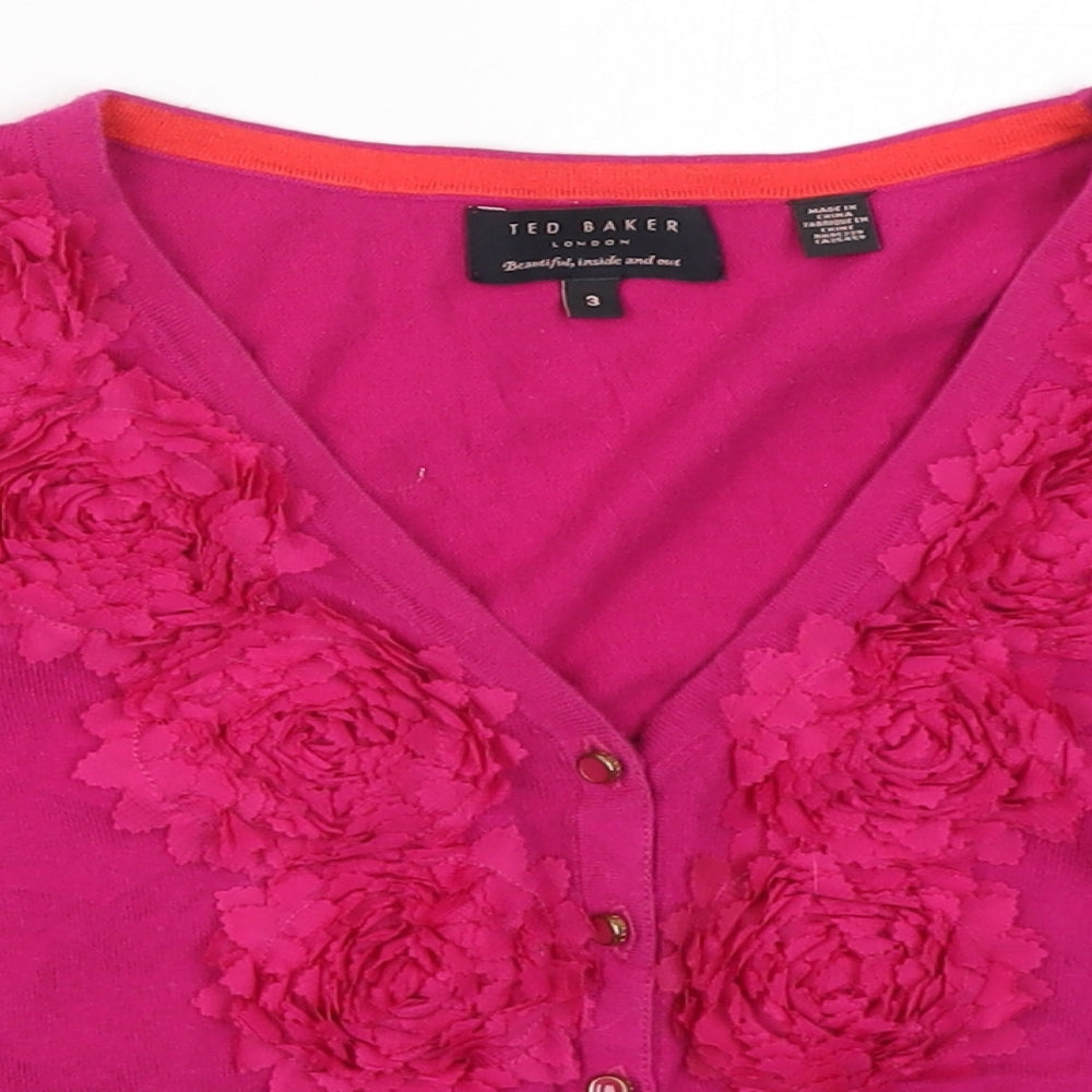 Ted Baker Womens Pink  Knit Cardigan Jumper Size M