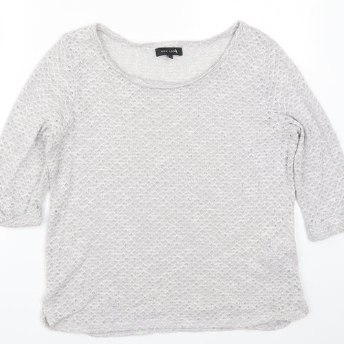 New Look Womens Grey  Knit Pullover Jumper Size 16