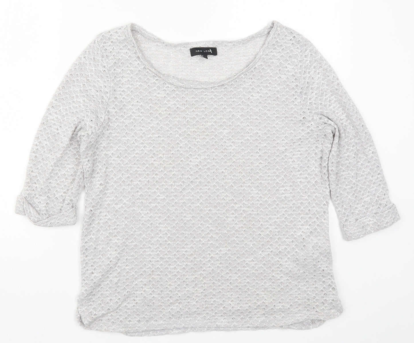 New Look Womens Grey  Knit Pullover Jumper Size 16