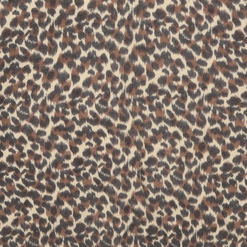 Marks and Spencer Womens Brown Animal Print Knit Cardigan Jumper Size 14