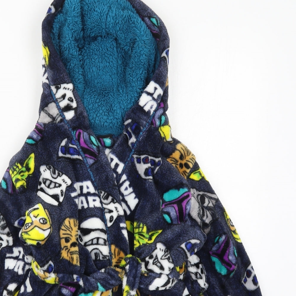Matalan Boys Blue Solid   Robe Size 9 Years  - Star Wars
