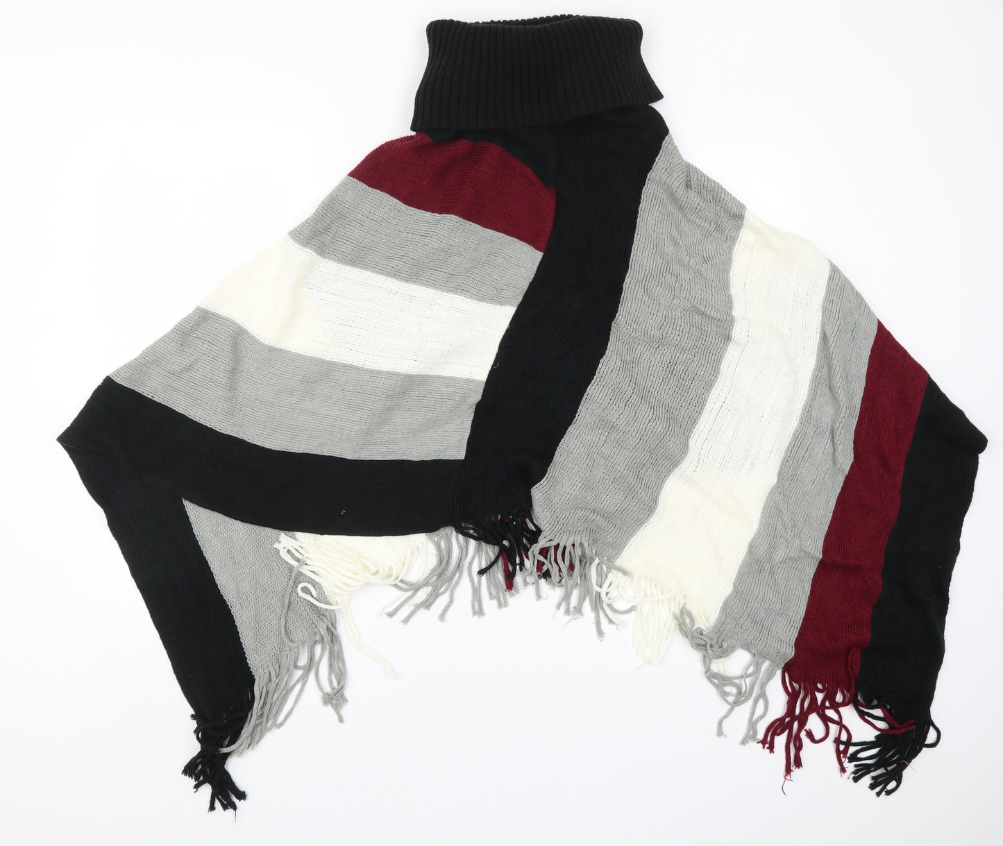 Quiz Womens Multicoloured Striped Knit Jacket Poncho One Size