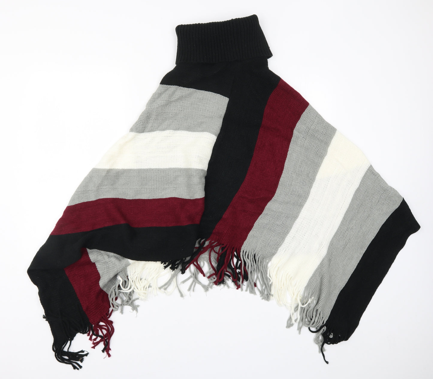 Quiz Womens Multicoloured Striped Knit Jacket Poncho One Size